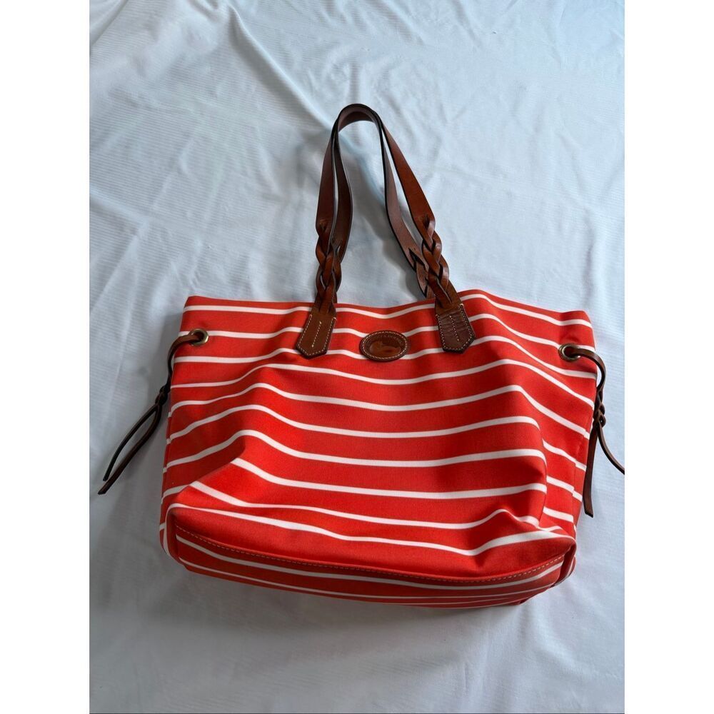Dooney & Bourke Sullivan Orange White Stripe Purse Handbag Tote